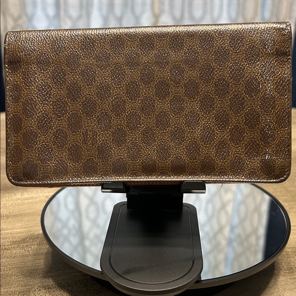 103. Celine Brown Macadam Leather Wallet, COA - Picture 3 of 15